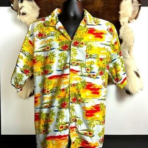 Caribbean Joe Mens Size Large 100% Cotton Beach Shirt.